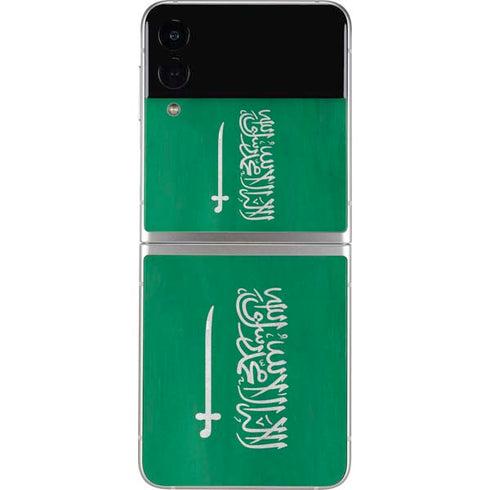 Saudi Arabia Flag Distressed Galaxy Z Flip4 5G Skin